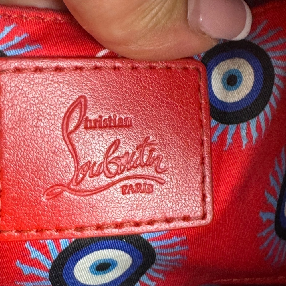 CHRISTIAN LOUBOUTIN Greekaba Mini Embossed Antique Bucket Bag In Multi/Black. - Picture 3 of 16